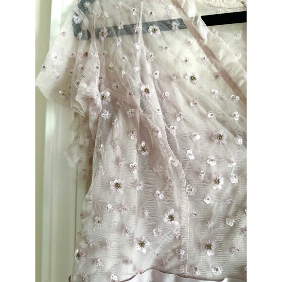 NEEDLE & THREAD Anthropologie Mirage Lilac Fairycore Beaded Tulle Midi Dress 10 - Picture 4 of 6